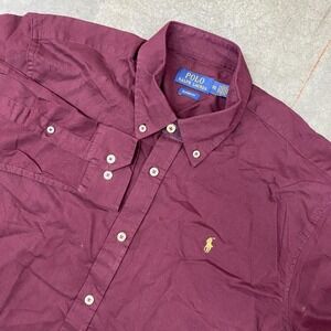 Polo Ralph Lauren Classic Fit Burgundy Button Down‎ Shirt Mens Size XXL
